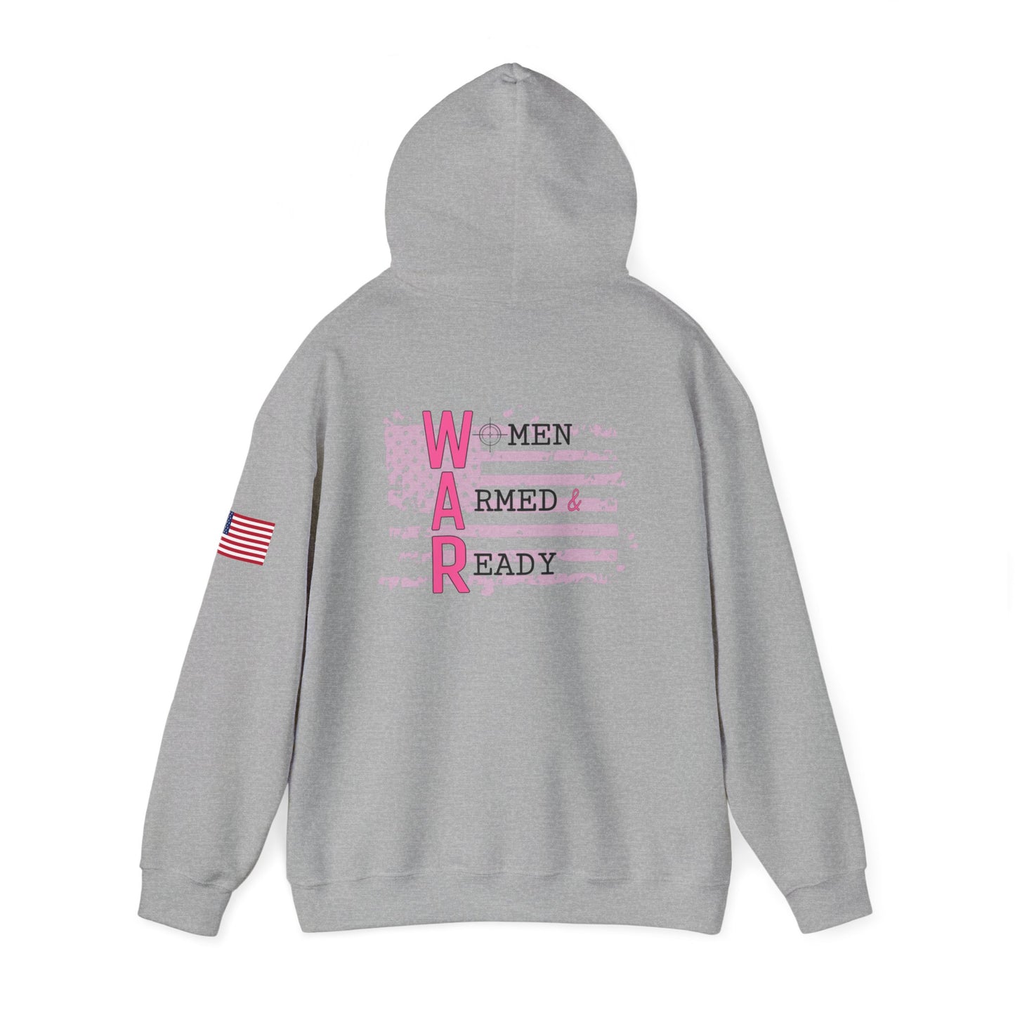 Women Armed & Ready Pink Flag Hooded Sweatshirt