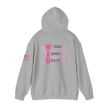 Women Armed & Ready Pink Flag Hooded Sweatshirt