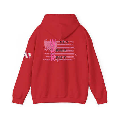 Women Armed & Ready Pink Flag Hooded Sweatshirt