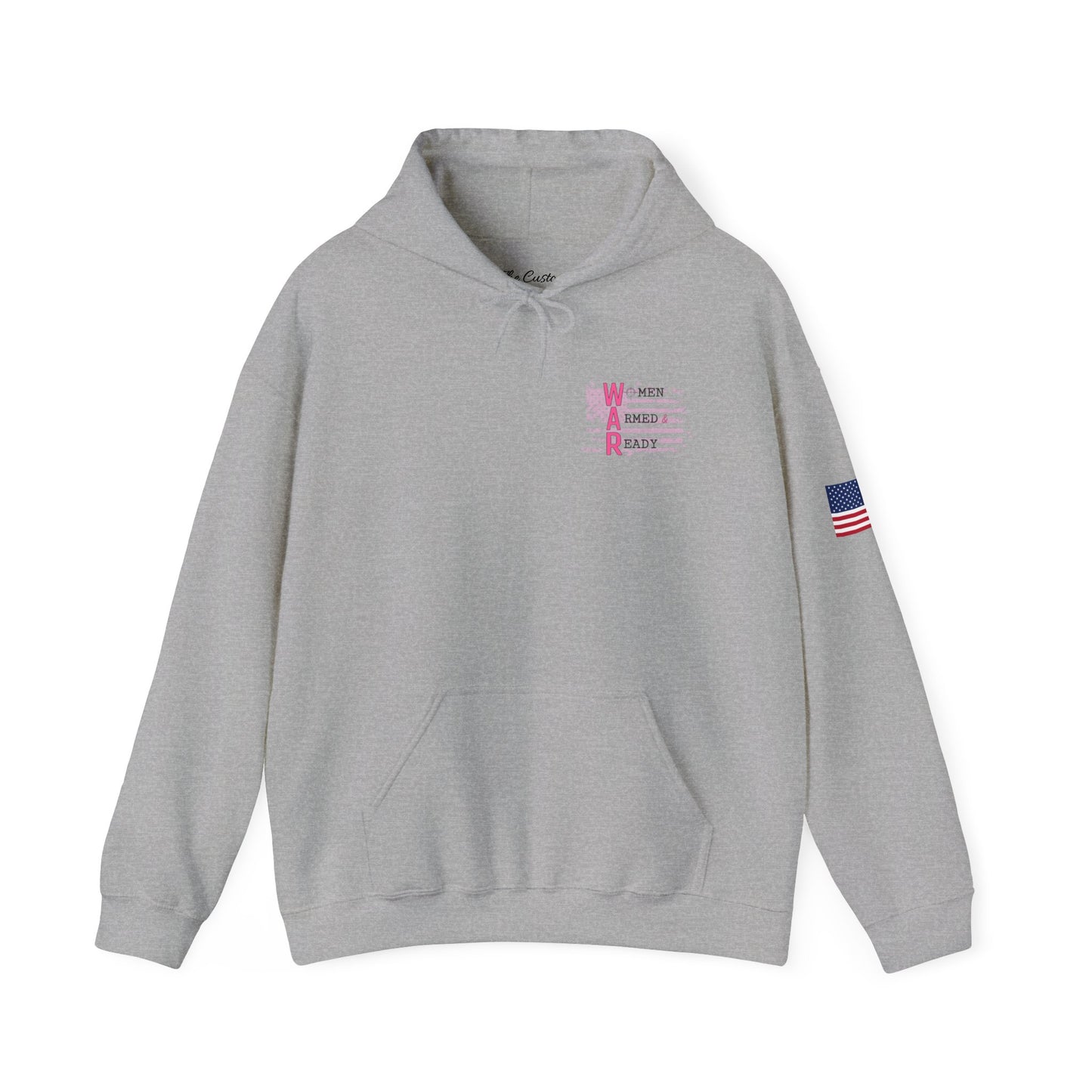 Women Armed & Ready Pink Flag Hooded Sweatshirt