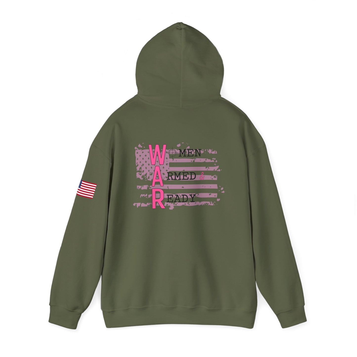 Women Armed & Ready Pink Flag Hooded Sweatshirt