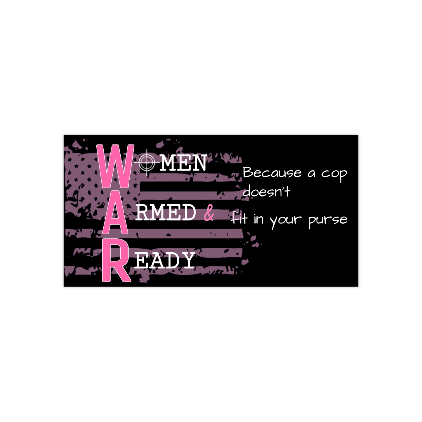 Women Armed & Ready Black Bumper Stickers