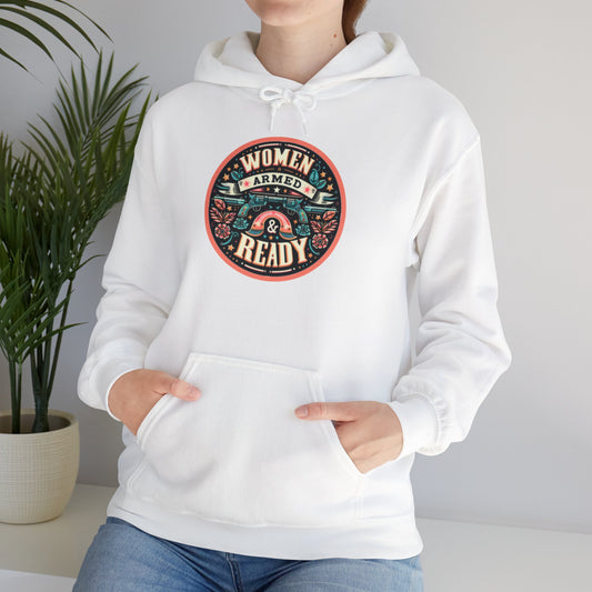 Women Armed & Ready Digital Design Hooded Sweatshirt