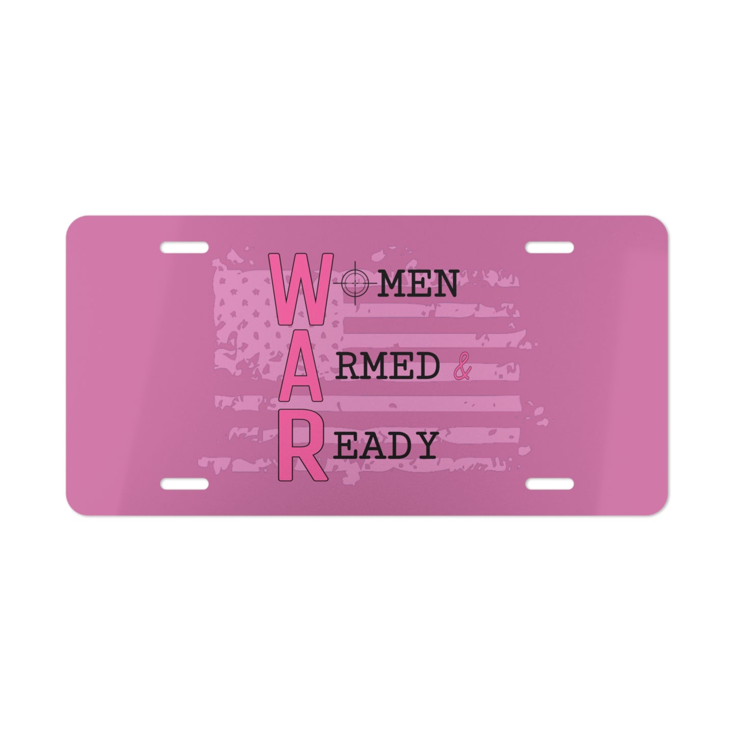 Women Armed & Ready Pink Vanity Plate