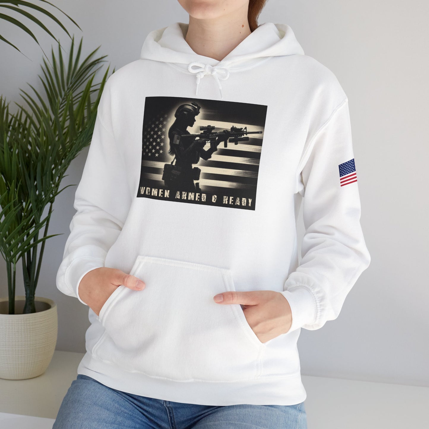 Women Armed & Ready Soldier Hooded Sweatshirt