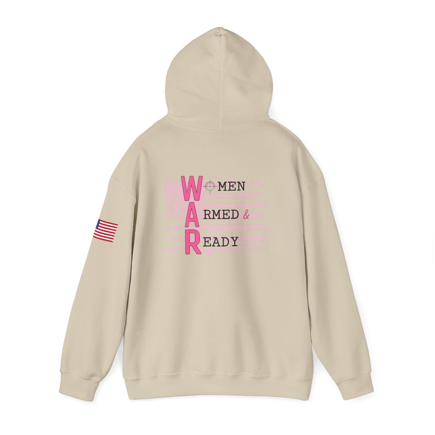 Women Armed & Ready Pink Flag Hooded Sweatshirt