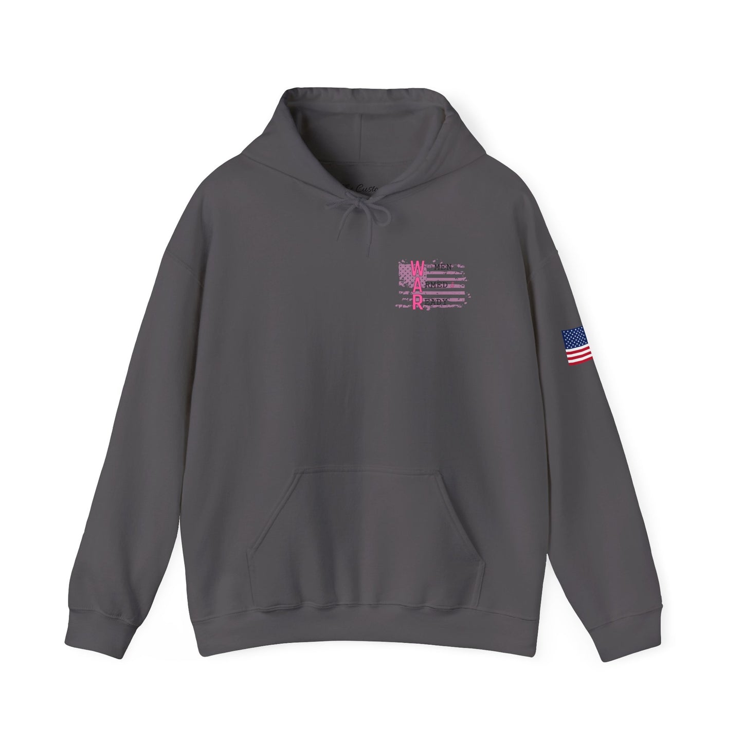 Women Armed & Ready Pink Flag Hooded Sweatshirt