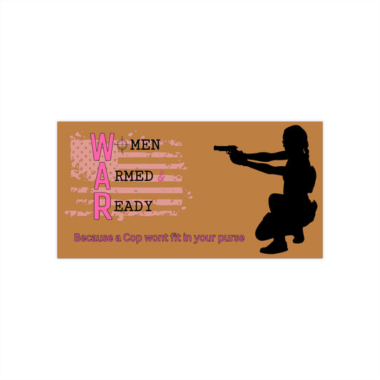 Women Armed & Ready Light Brown Official Bumper Stickers